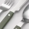 Green handle silver tableware set, home simple style stainless steel spoons and forks Application Scenario
